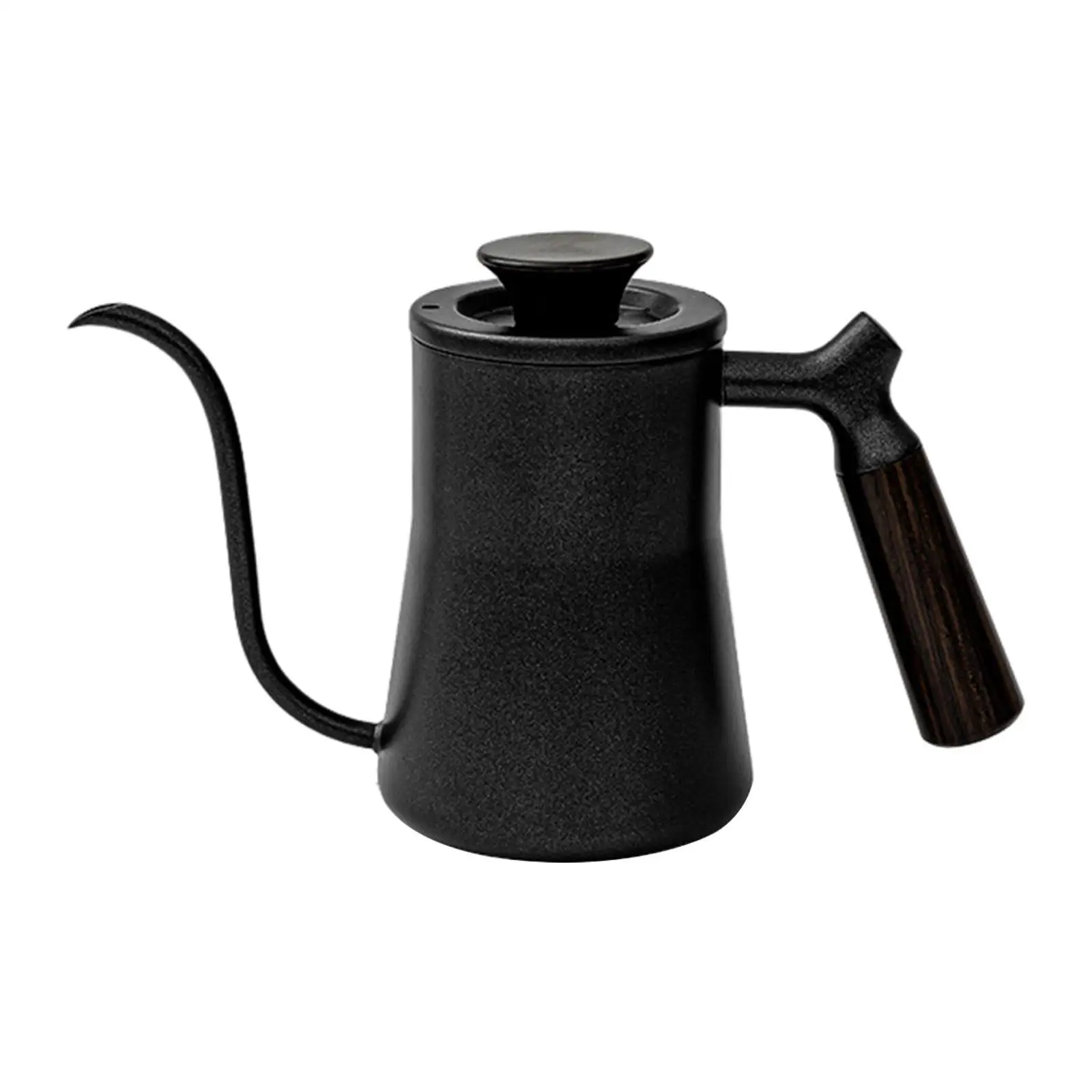 Tea Pot with Wood Handle Lightweight Long Narrow Spout Anti Rust Gooseneck Kettle Pour over Drip Kettle for Office Camping Home