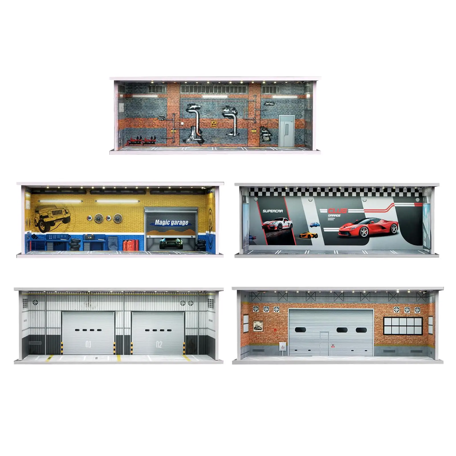 1/64 Parking Lot Scene Display Case Protection Collection Diecast Car Garage