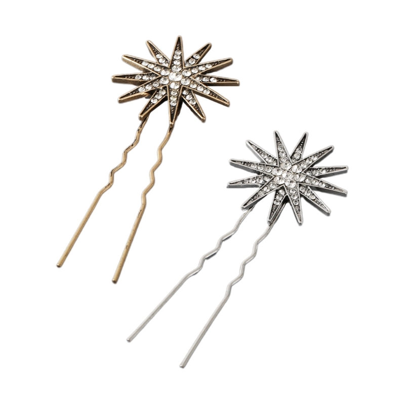 Metallic-Stil Strass Stern u Form Haars pange Sommer Kopf bedeckung für Frau Geburtstags feier Karneval rutsch feste Haarnadel – Detail 1