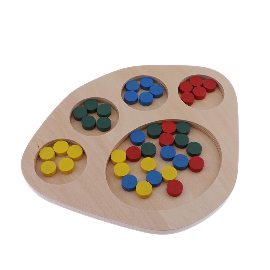 Montessori Wooden Color Sorting Counting Toys for Kids Children Preschool Learning Educational 