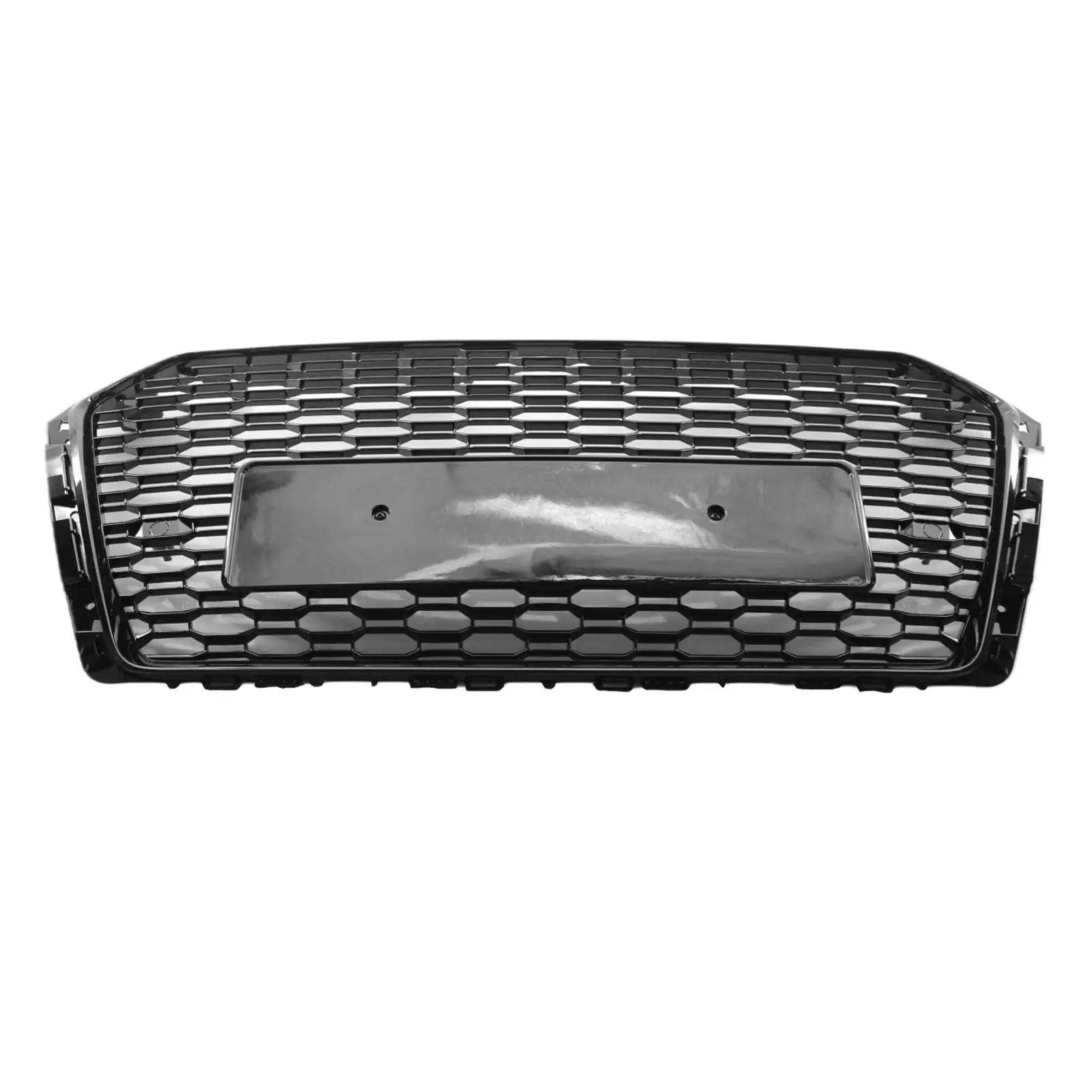 Front Honeycomb Grille Modified Light Fit for Audi A4 S4 B9 2017-2019 Black