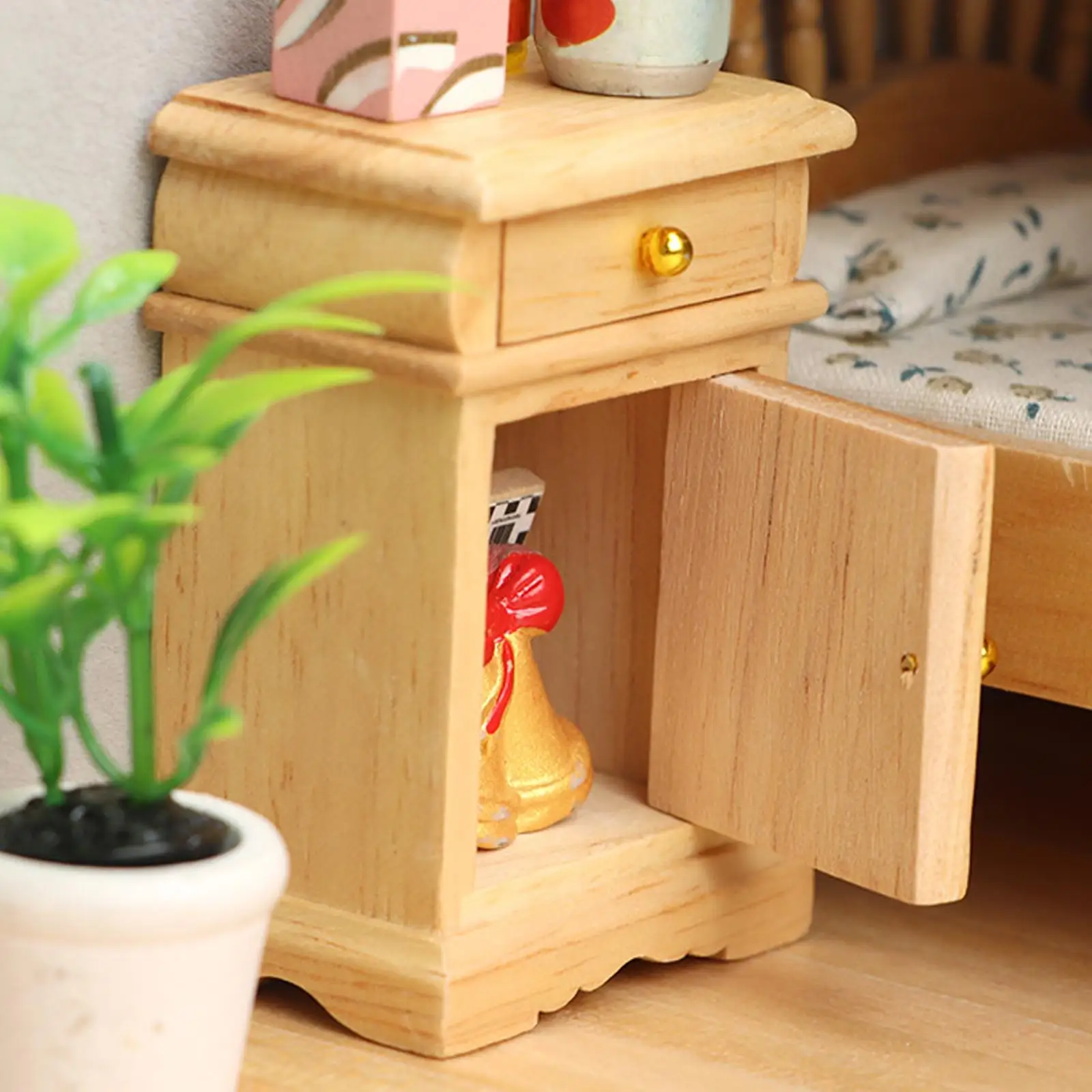 1:12 Wooden: 12 Dollhouse Miniature Furniture for Accessories Supplies
