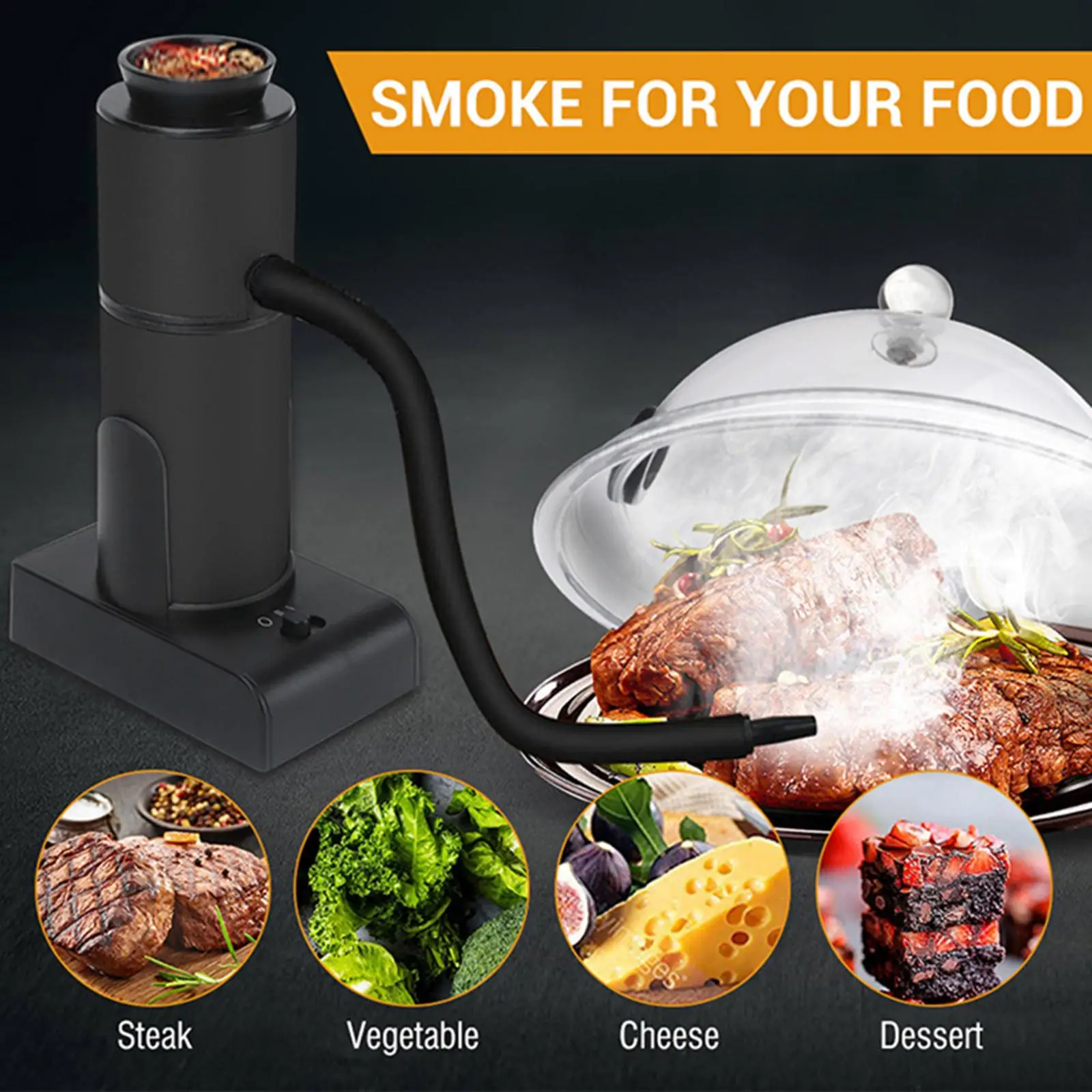 Portable Smoke Infuser Kit Molecular Food for Outdoor BBQ Grill Restaurant Cafe Meat Burn