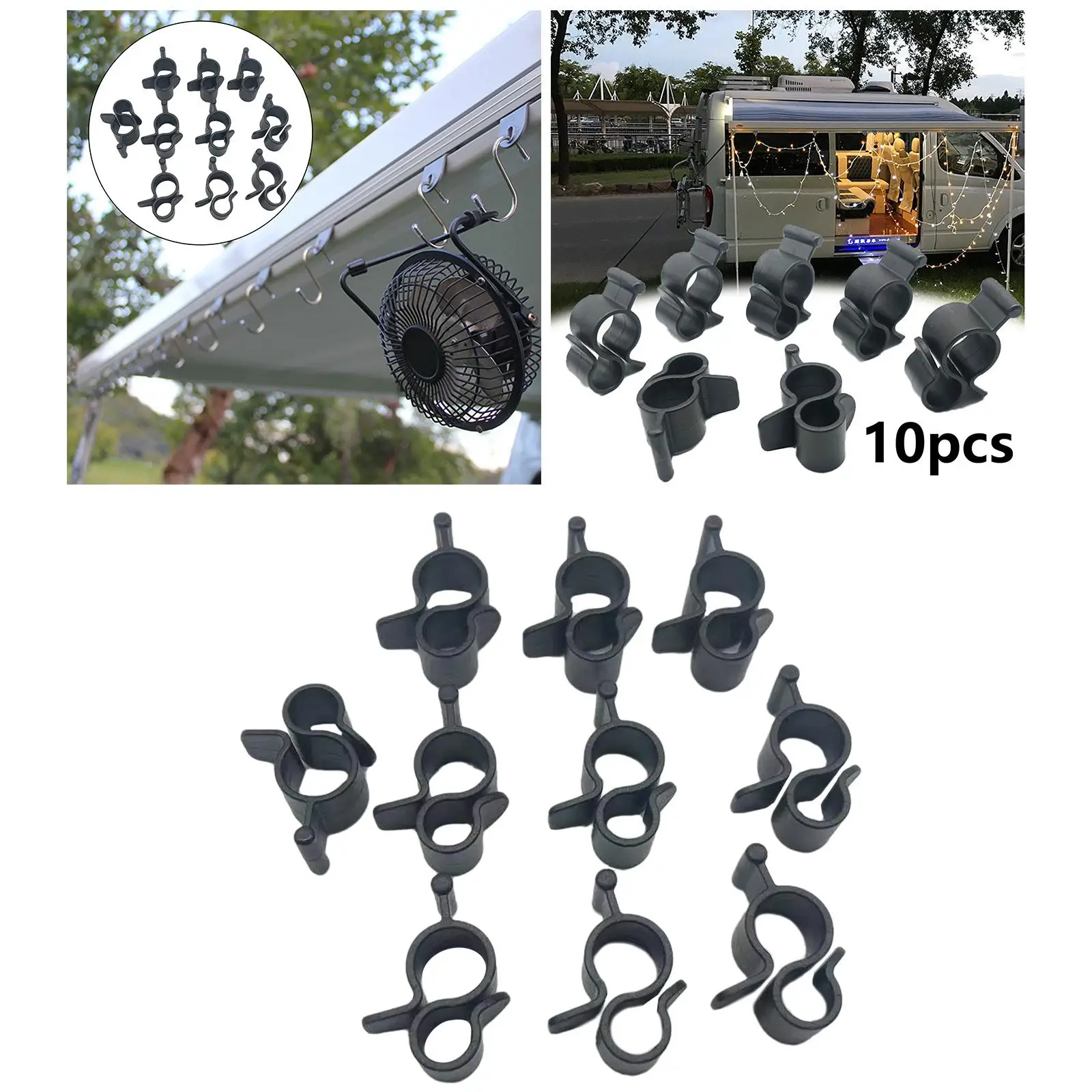 10 Pieces Awning Clips Standard Camping String Light