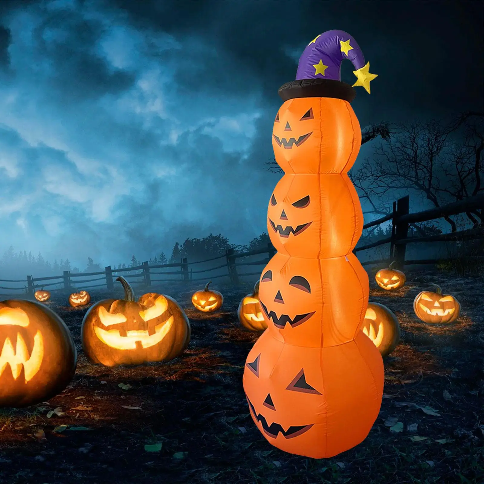Inflatable Pumpkin Halloween Outdoor Yard Decorations Festival LED Lights up