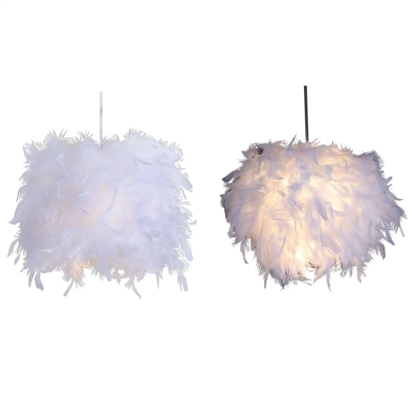 Decorative Feather Lamp Shade Hanging Lampshade for Wedding Party Decoration