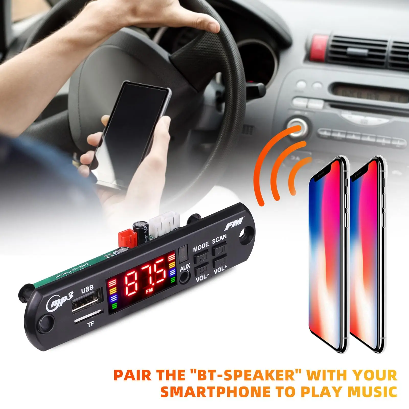 BT MP3 Player Decoding Board with Remote Control Accessories Car Audio Speaker Lossless Music Format 12V for Car DIY Speaker