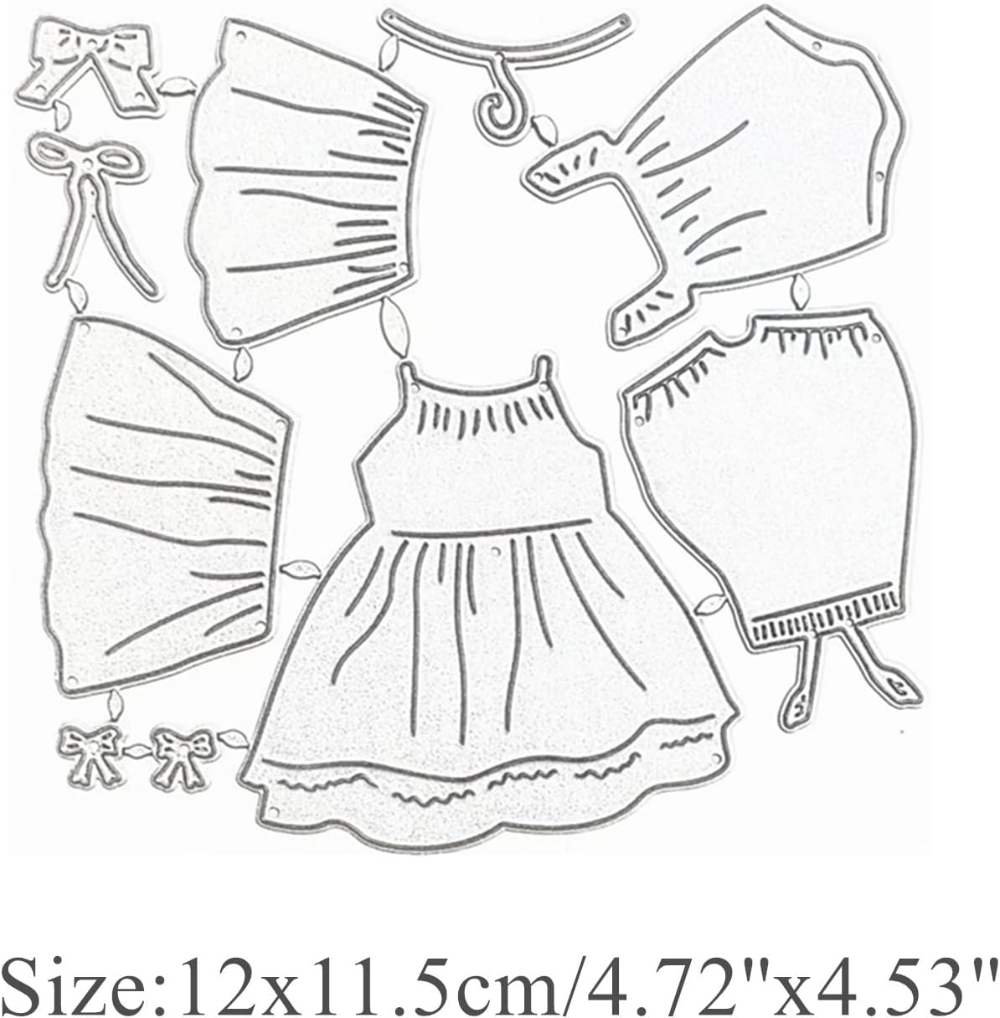 Description Picture 3 of itemBaby Apron Dress Frame Metal Cutting Dies,Star Moon   Skirt Hanger Die Cuts,DIY Scrapbooking Stencil Template Molds