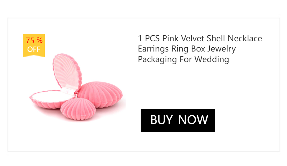 1 PCS Pink Velvet Shell Necklace Earrings Ring Box Jewelry Packaging For Wedding Engagement Display Holder Storage Wholesale