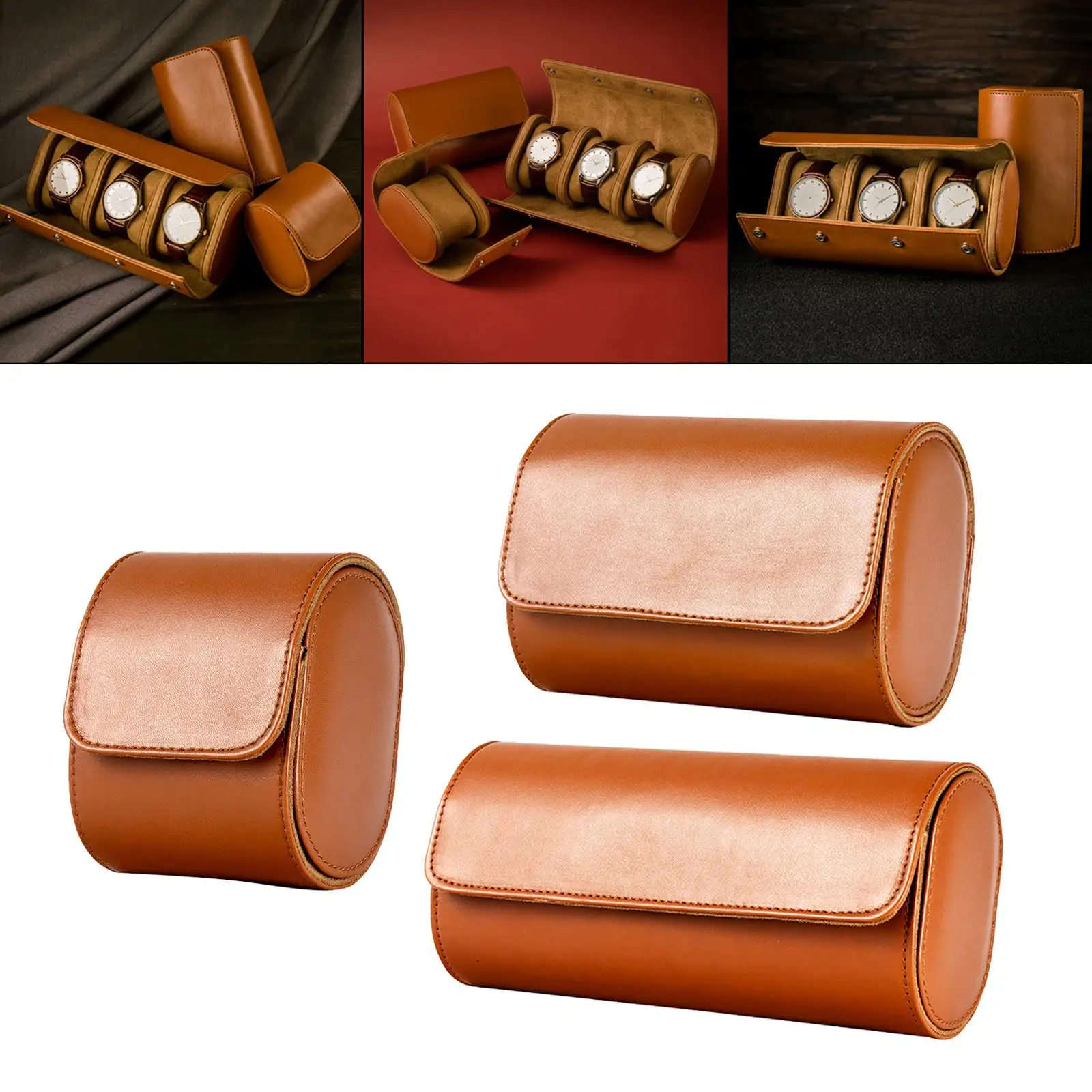PU Leather Watch Box Organizer with Removable - Jewelry Display & Storage Container Holder