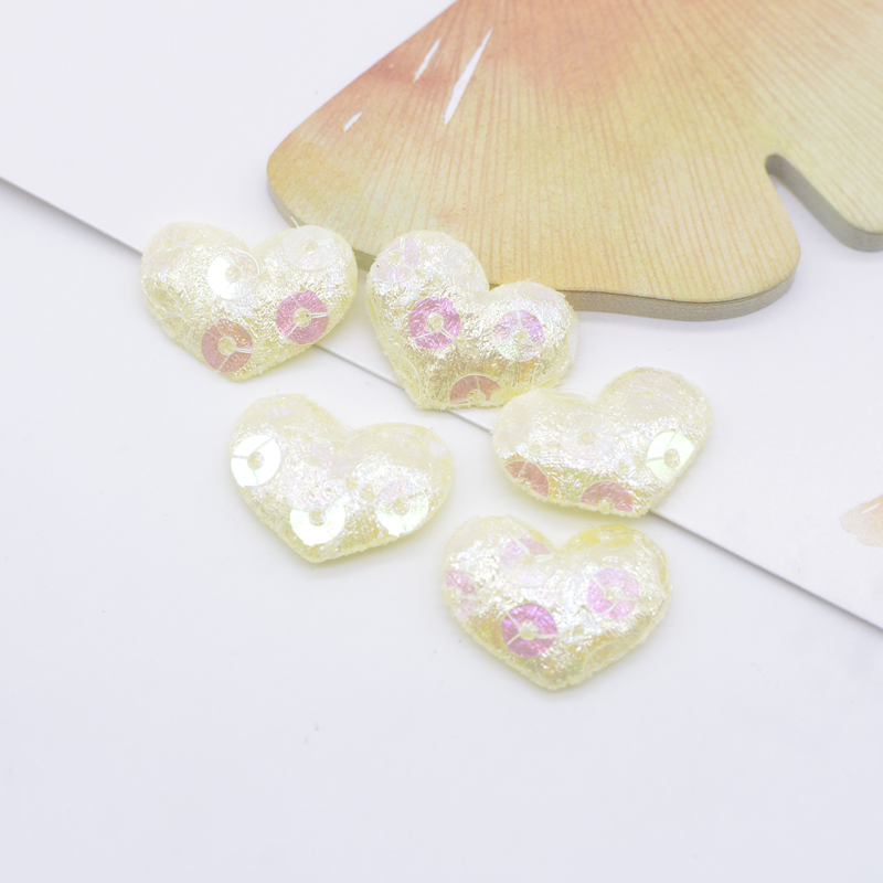 100 Stück 20 x 15 mm glitzernde Herz-Applikationen, gepolsterte Patches für Kleidung, Hut, Basteln, Nähzubehör, DIY-Kopfbedeckung, Haarspangen, Schleife, Dekor – Detail 6