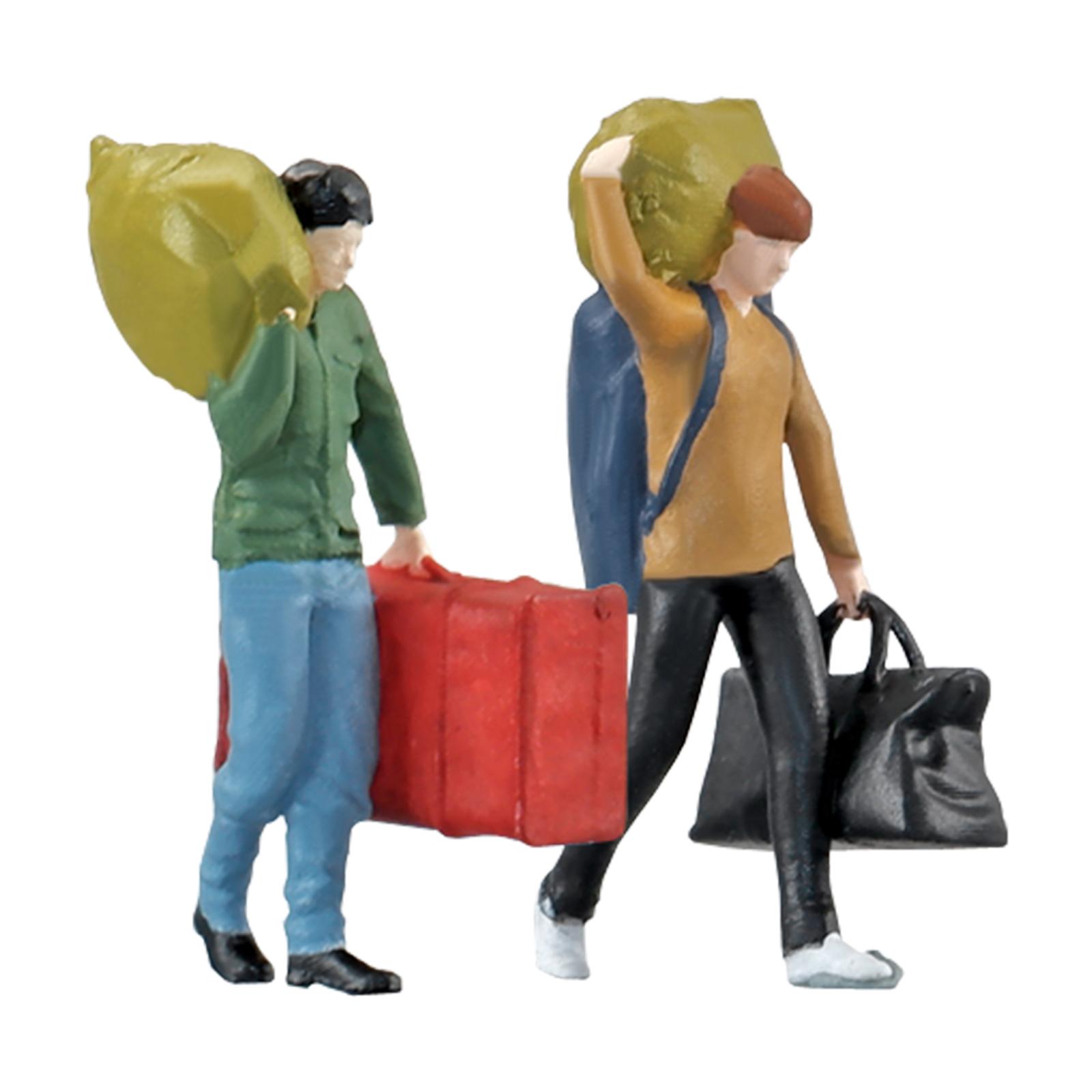 Resin Figures Movie Props Ornament 1/64 Men Figures Model 1/64 Scale Figures for DIY Projects Accessory Micro Landscapes Decor