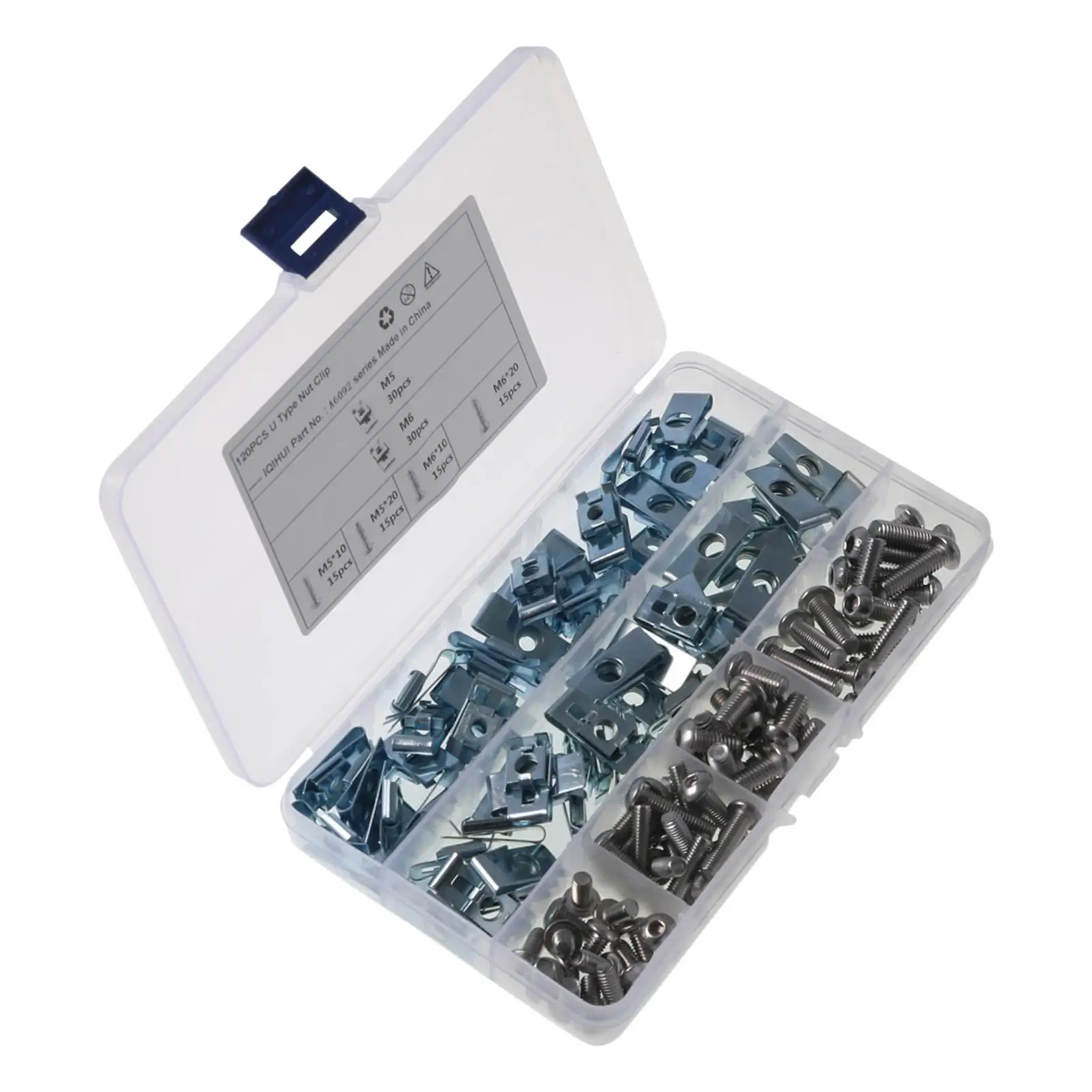 120x Screw Nut Clip Set Replaces Fastener for Car Tractor Motorcycle