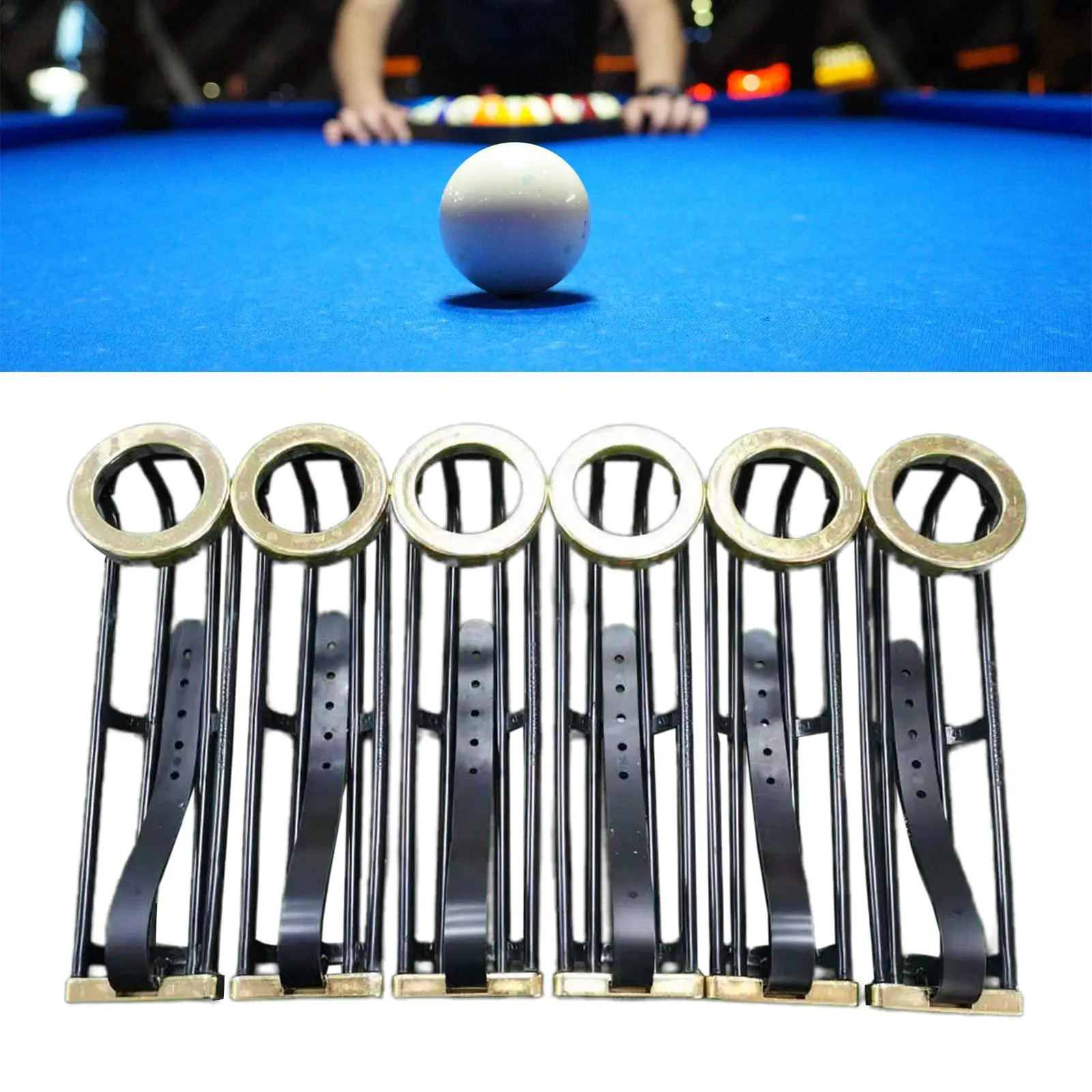 6Pcs Billiards Table Pocket Rail Equipment Lightweight Convenient Using Snooker Table Entertainment Snooker Pockets Slide Track