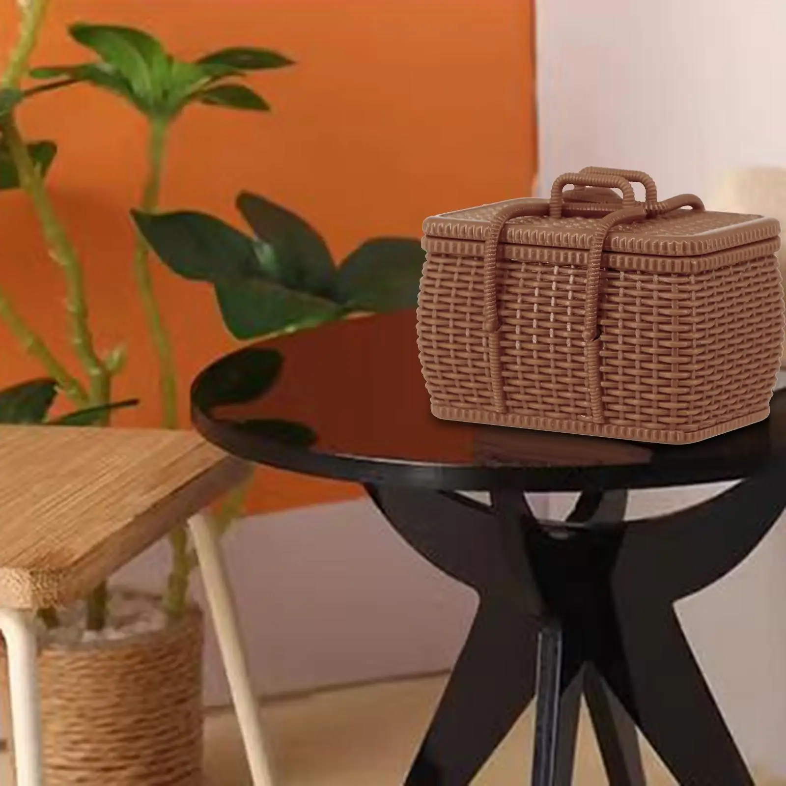 1/6 Doll House Basket Furniture Model Realistic Miniature Woven Basket for DIY Scenery Action Figures Accs