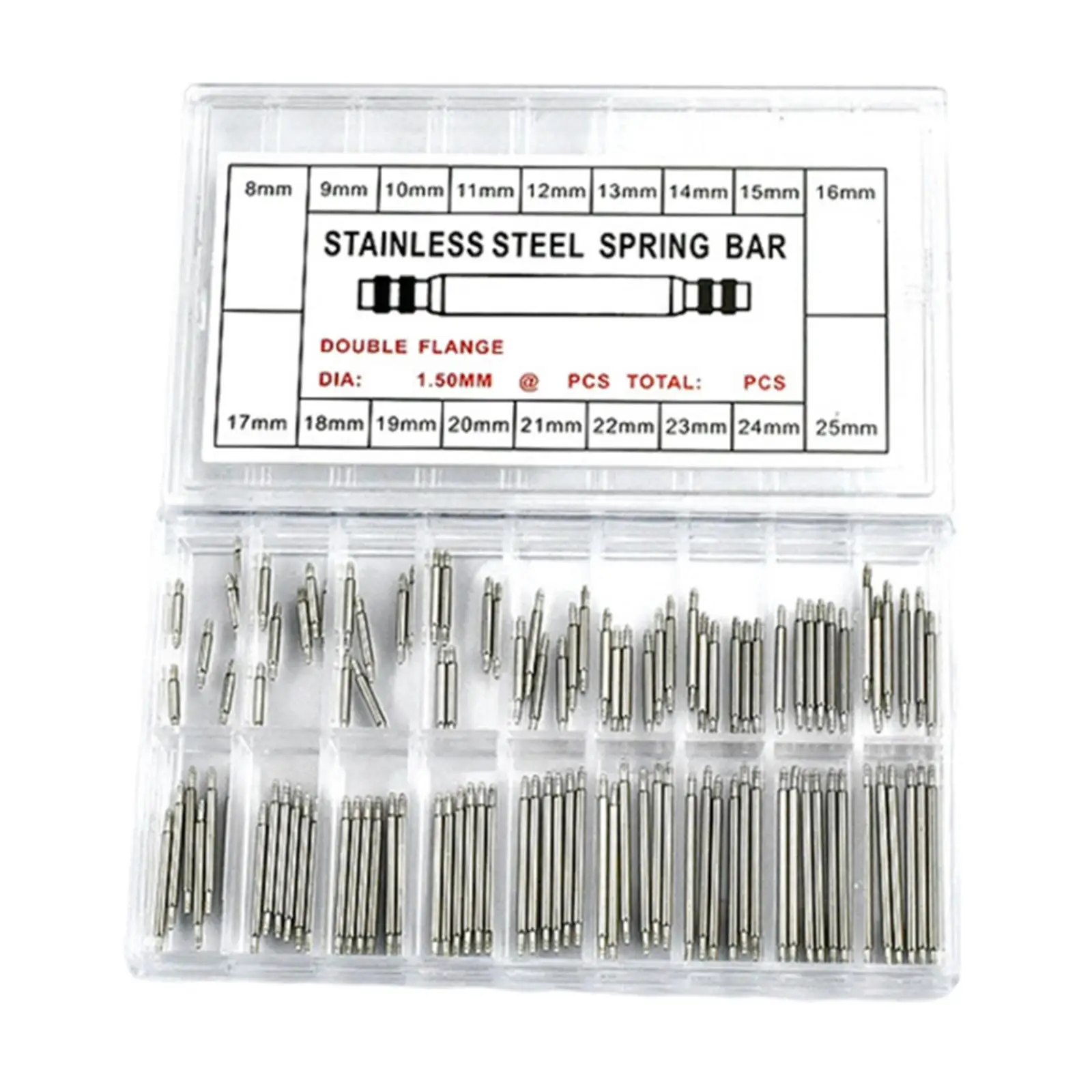 144x Stainless Steel Watch Strap Link Pins 8-25mm Release Watchmaker Repair 18 Different Sizes Straight Pin Replacement