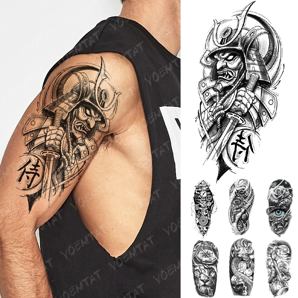 Best of Waterproof Temporary Tattoo Stickers Japanese Samurai Wolf Tiger Lion Body Art Transfer Fake Tato Men Women Flower Flash Tattoos Reviews & Tips