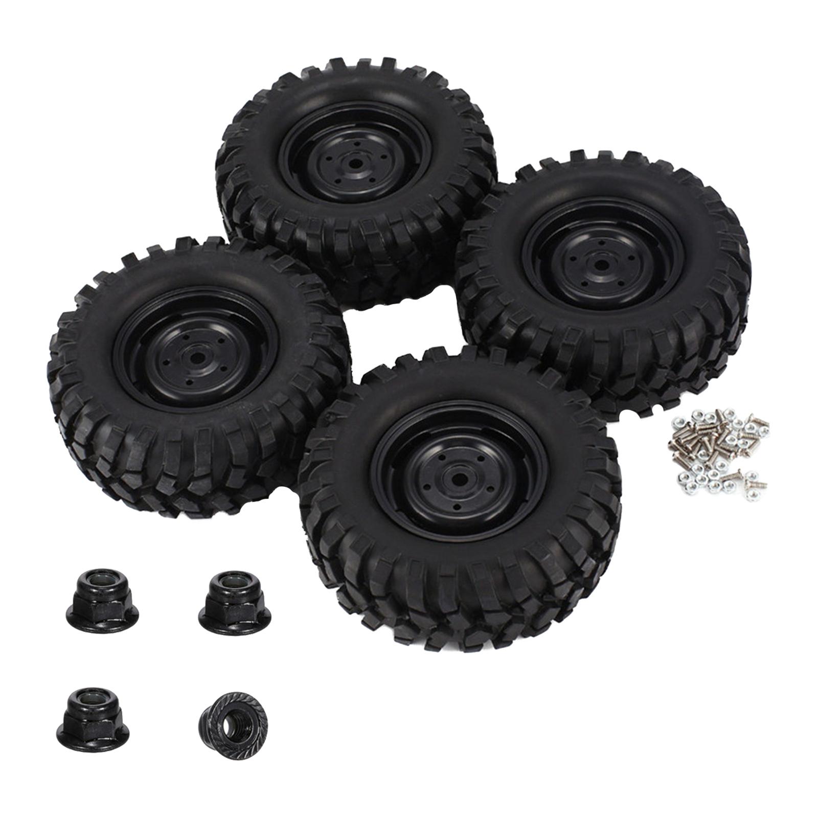 4Pcs Wheel Tires with  Screw Nuts Upgrade for HSP 1/10 RC Off Road Buggy