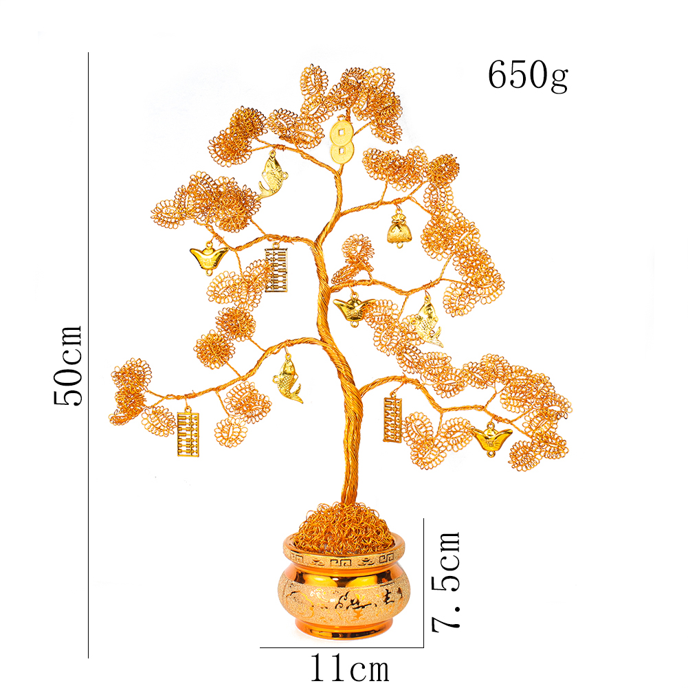 Ручная работа, алюминиевая проволока, металлическое дерево удачи, медные  монеты, слитки, слитки, Золотая Рыба, рукоделие, счастливое богатство, ...