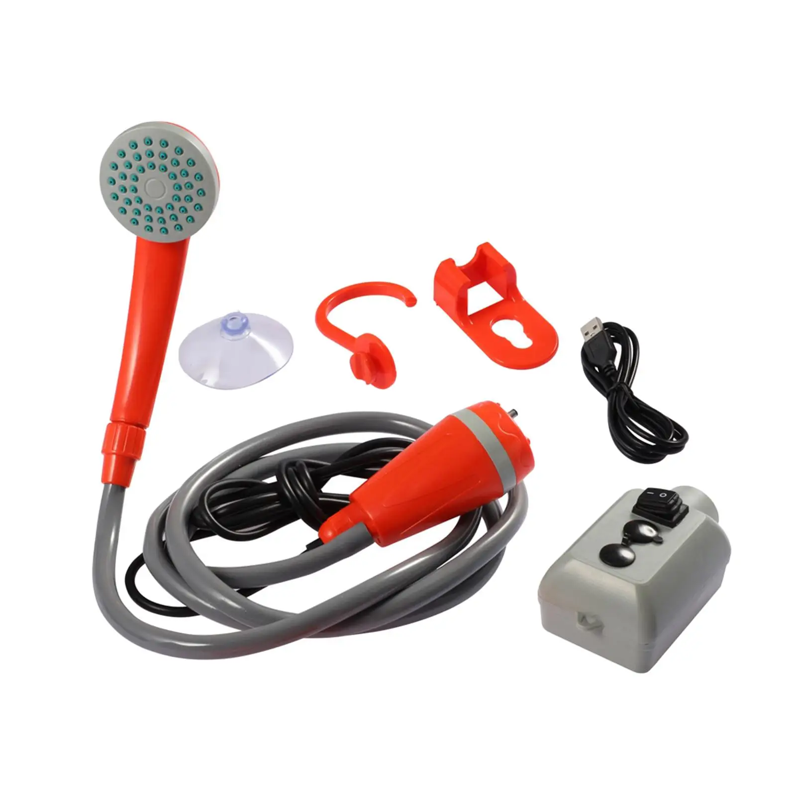 Portable Camping Shower Handheld Compact Rechargeable Pressure Washer for Hiking Car Washing Garden Watering Outdoor Travel