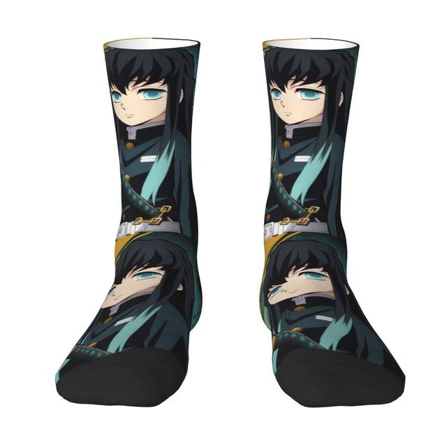 Nezuko Pattern Socks For Men 90% Polyester Leisure Middle Tube Crew Demon  Slayer Anime Manga Gift Idea - AliExpress