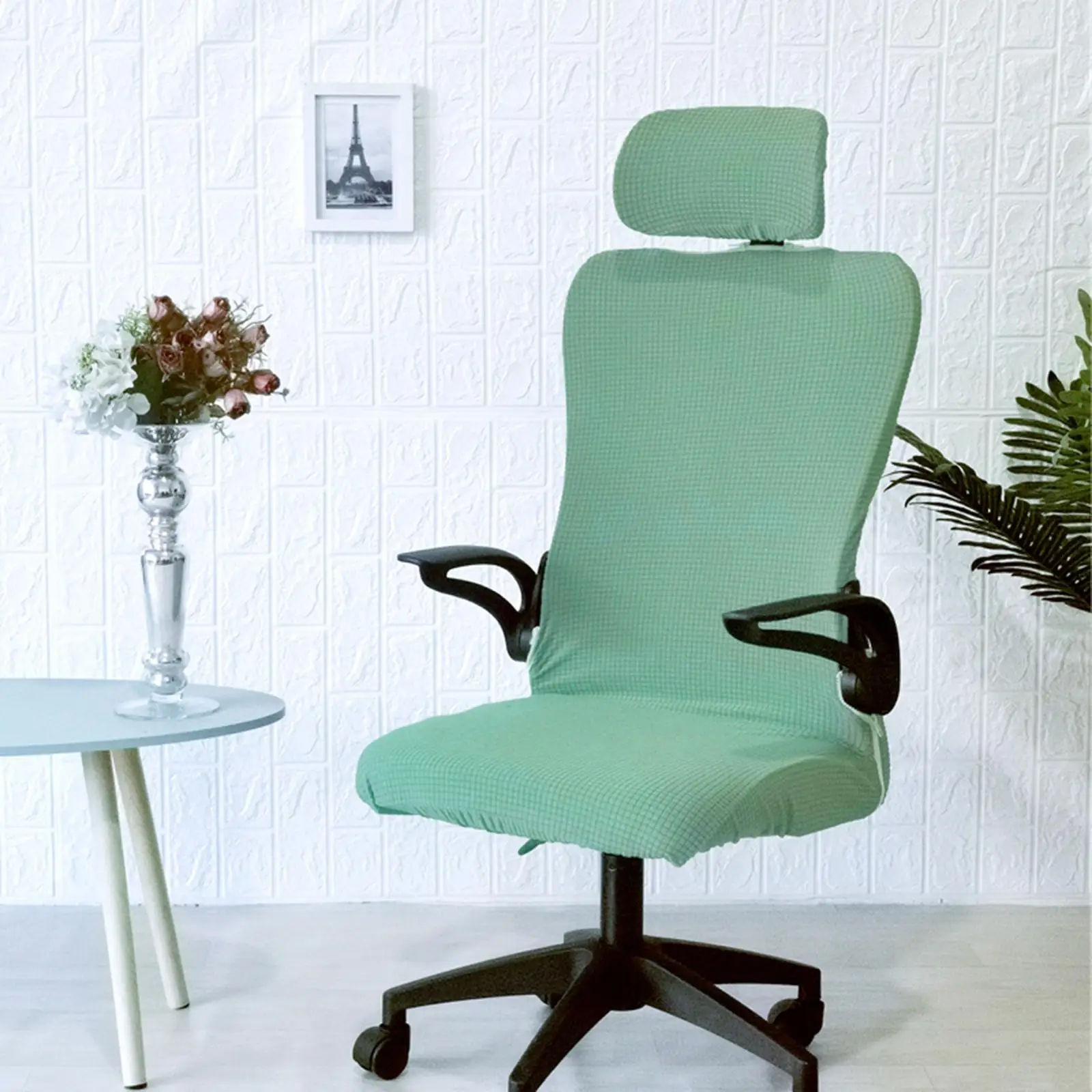 Office Chair Seat Covers with Headrest Cover Washable Stretchable Computer Chair Covers for Kitchen Swivel Computer Desk Chairs