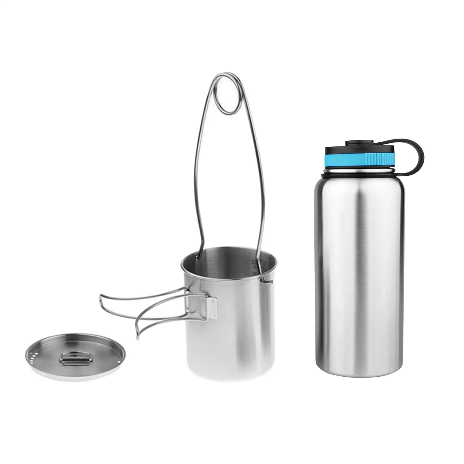 Stainless Steel Bottle Metal Bottle Kettle Fish Mouth Spreader Nesting Cup Coffee Mug 750ml Water Cup Pot for Hiking Cooking