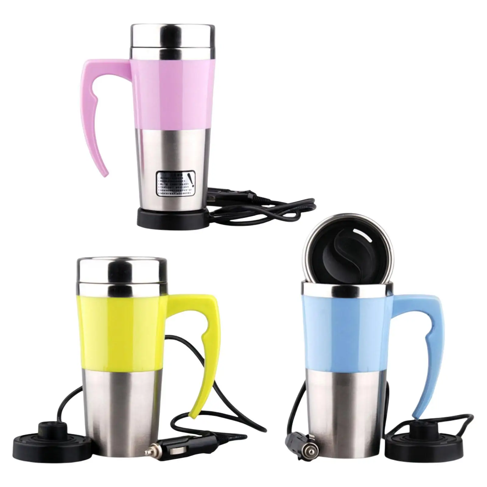 Car Electric Kettle 12V 350ml Electric In-Car Stainless Steel Portable Car Water Heater Mug Fit for Tea Hot Water Camping Boat
