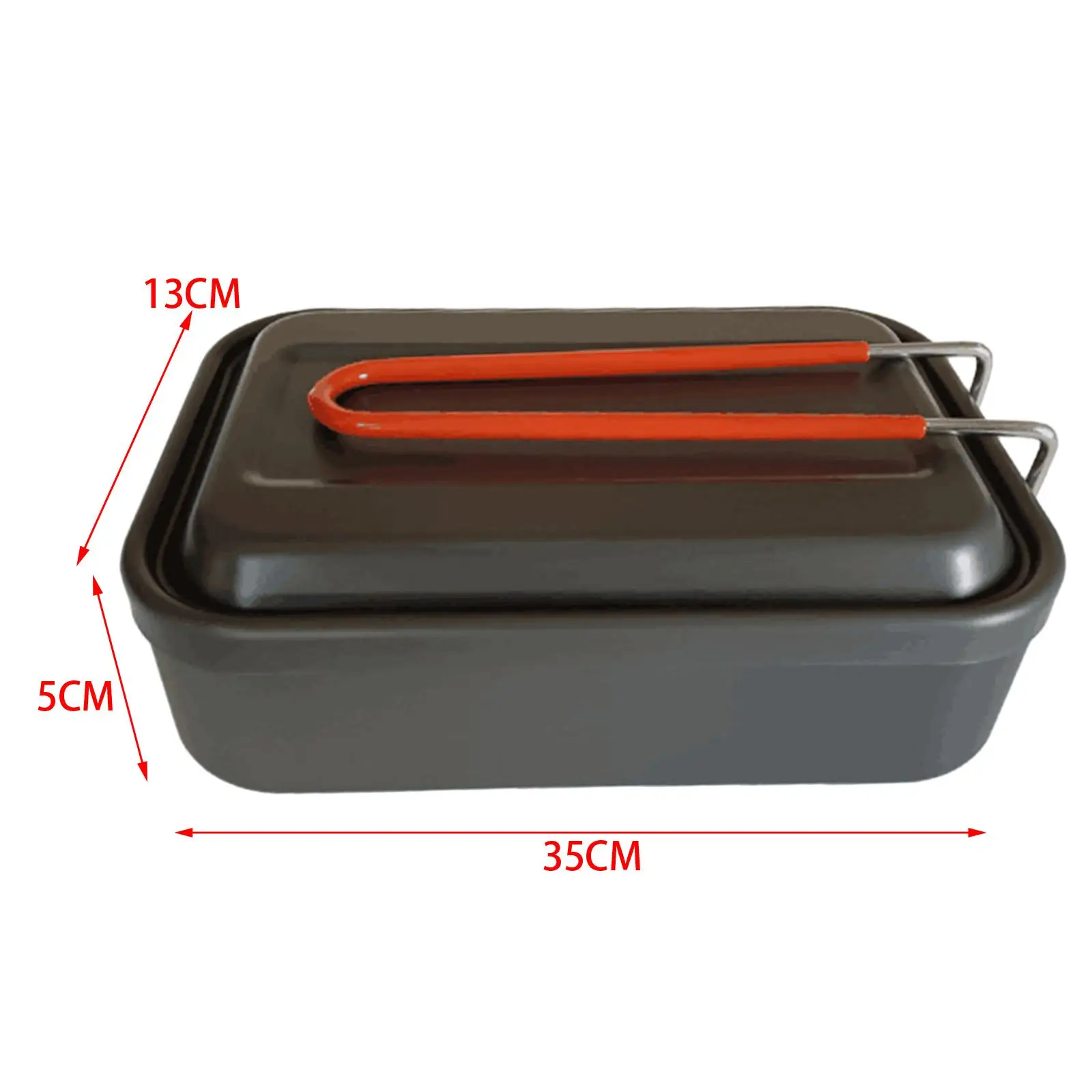 Camping Cooking Lunchbox Titanium Tableware BBQ Travel Outdoor Work Bento Square Box Fold Handle Lightweight