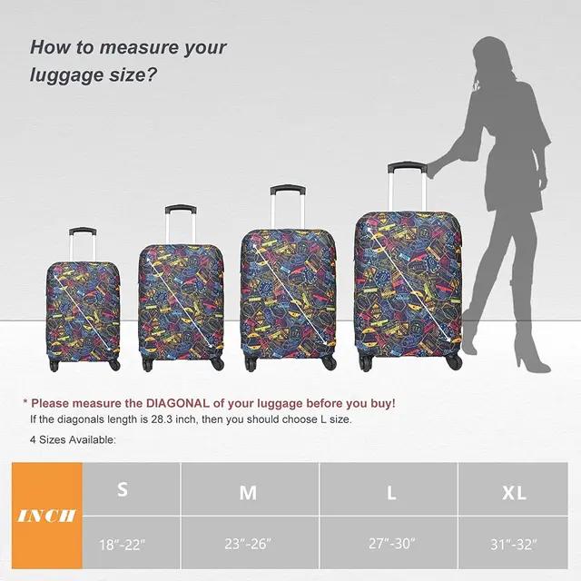Travel Suitcase Protector African American Girl Stamp Map Elastic  Protective Washable Luggage Cover With Concealed Zipper Suitable For 18-32  Inch