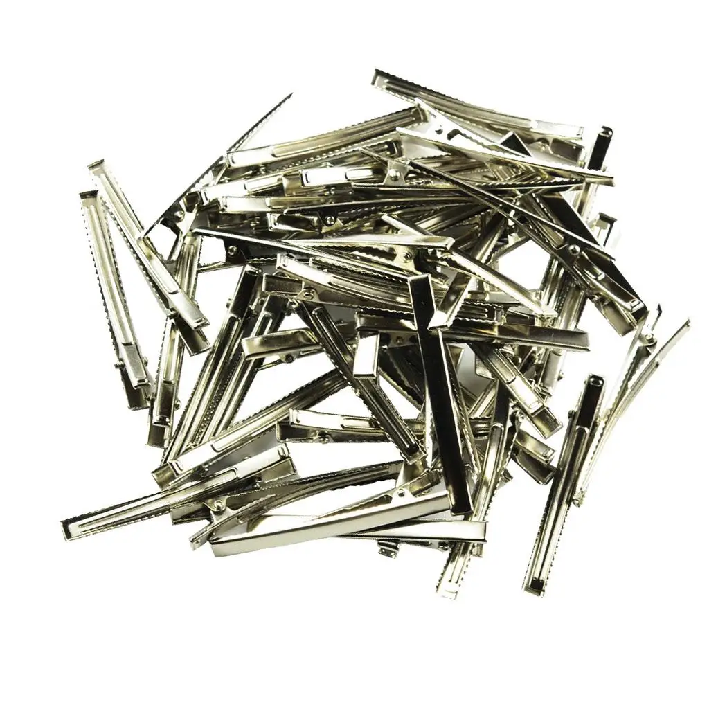 50x 60/80mm Single Prong Metal Alligator Hair Clips Hairpins Bows Hair Clips Hairdressing Salon DIY Accessories