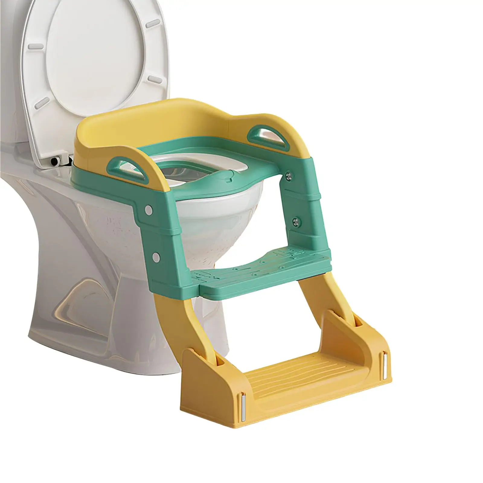 Kids Toilet Training Seat with Ladder Baby Infant Potty Soft Cushion Foldable Non Slip Comfortable Children Toilet Trainer Seat