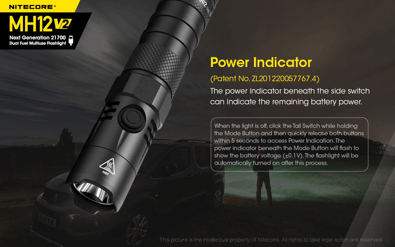 NITECORE MH12 V2 Lanterna Tática 1200 Lumens