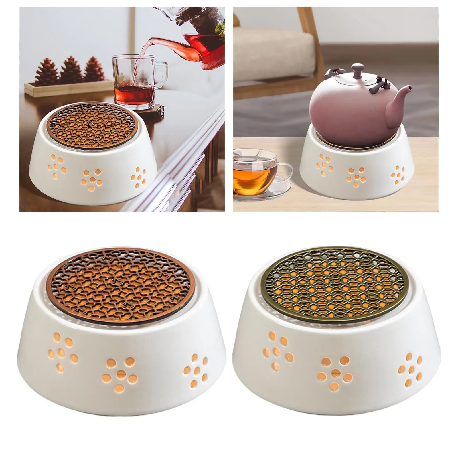 Ceramic Teapot Warmer Heating Coffee Milk or Tea Tea Warmer for Bedroom Living Room Home Ceramic Teapots