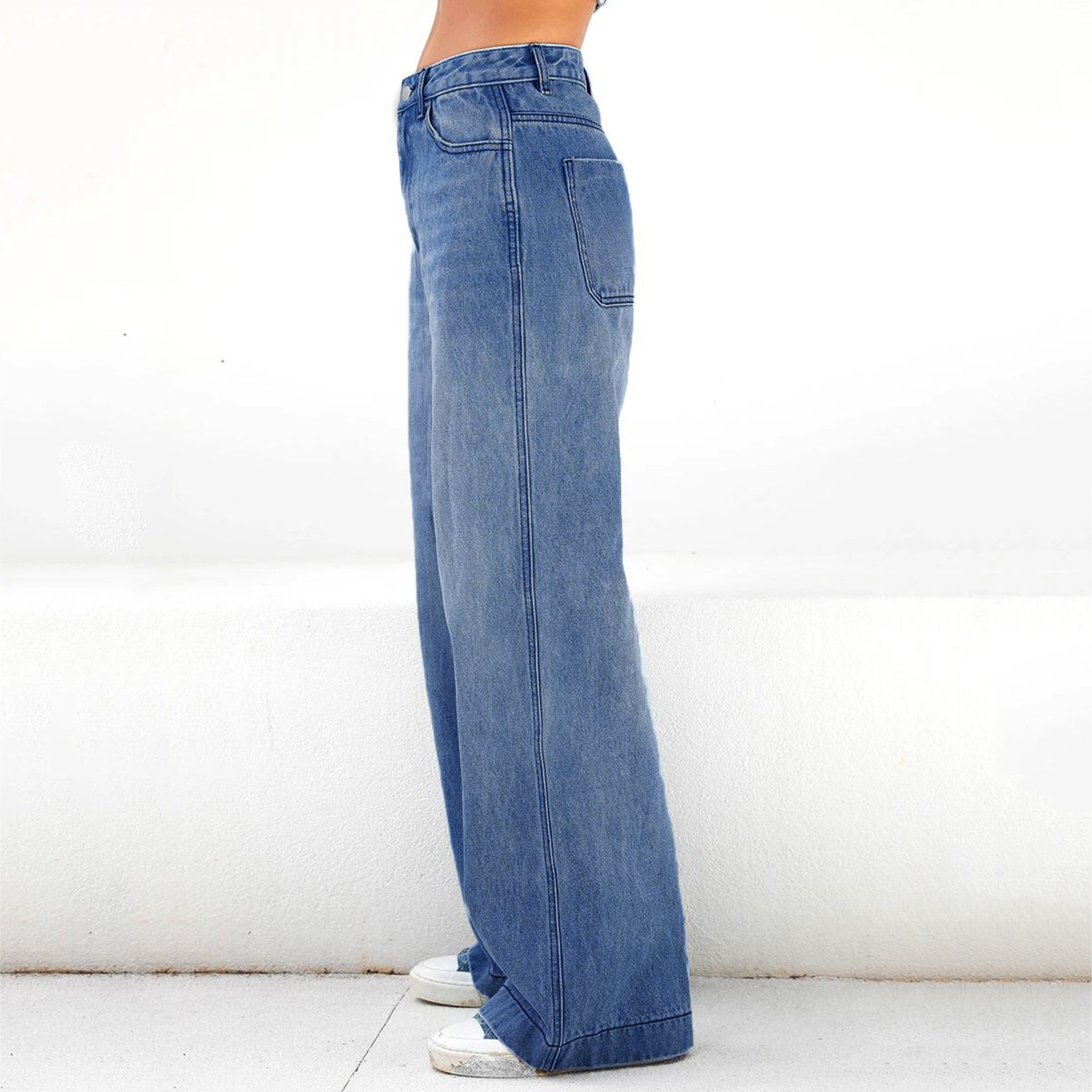 Title 9, Jeans strappati larghi vintage da donna alla mo...