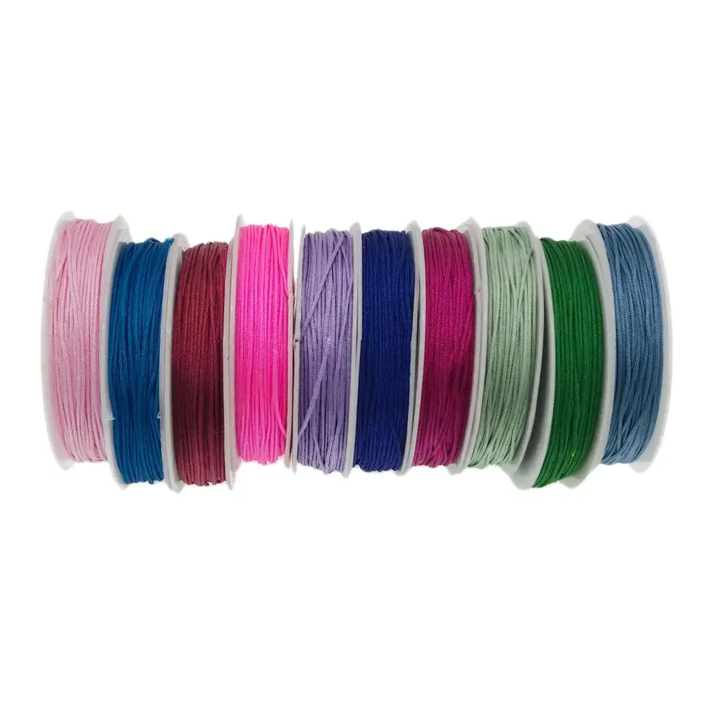 10 Pack 0.8mm Beading String Knotting Cord, Chinese Knotting Cord Nylon Thread Beading Cord