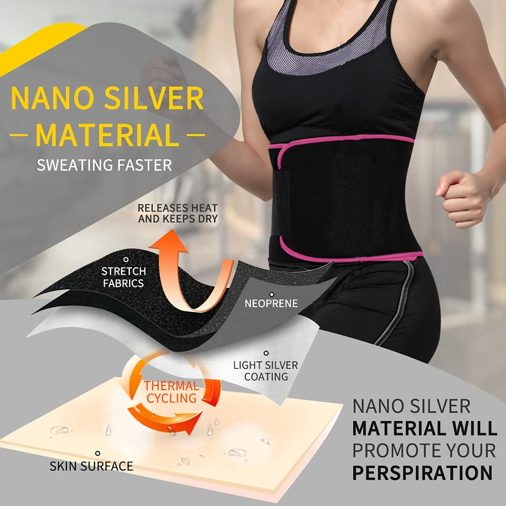 Best of Waist Trimmer Silver Ions Sweat Belt For Women Men Sports Running Body Shaper Belly Slimming Fat Burning Loss Weight Waist Reviews & Tips - Image 6