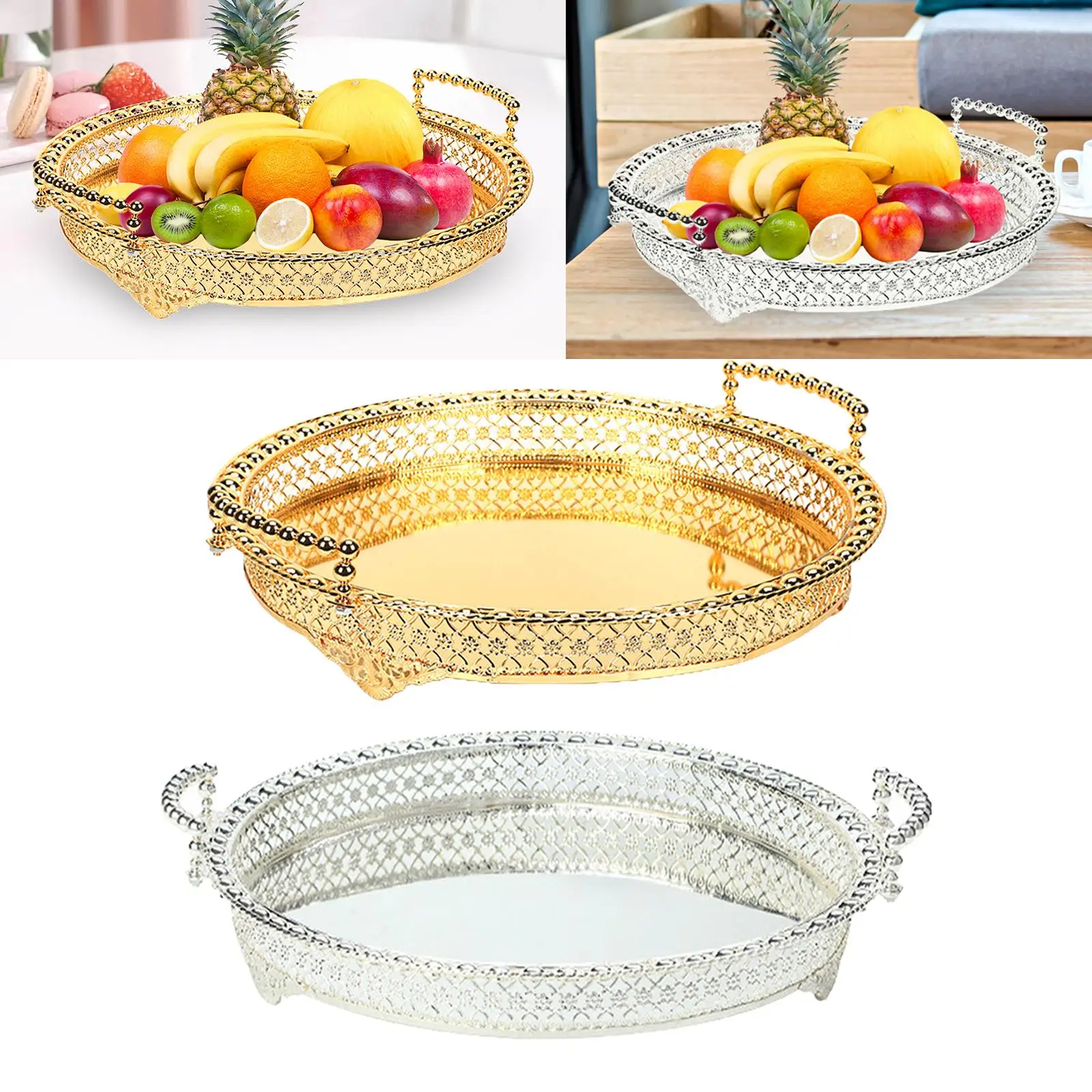 Fruit Plate Jewelry Storage Tray Fruit Basket for Dresser Dining Room Home