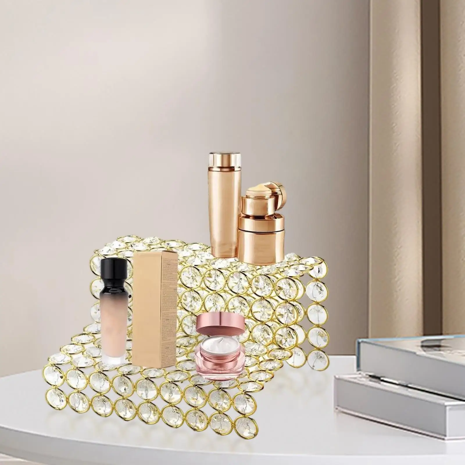 Light Luxury Display Stand Jewelry Rings Creative Rack Cosmetics Shiny Display Shelf for Hotel Desktop Wedding Dresser Counter