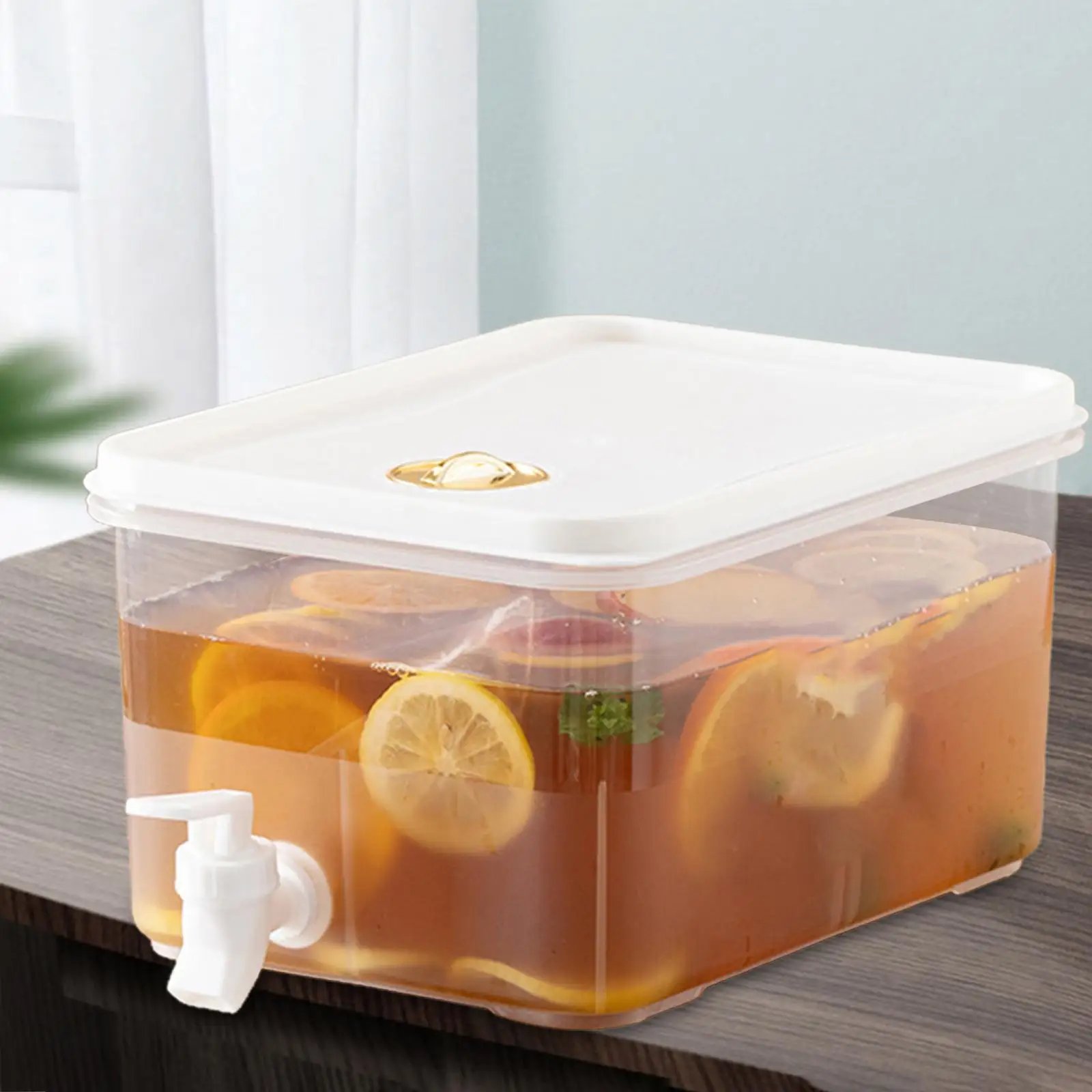 Beverage Container Cold Water Jug Leakproof Fruit Drink Dispenser Beverage Dispenser for Household Party Kitchen Juice