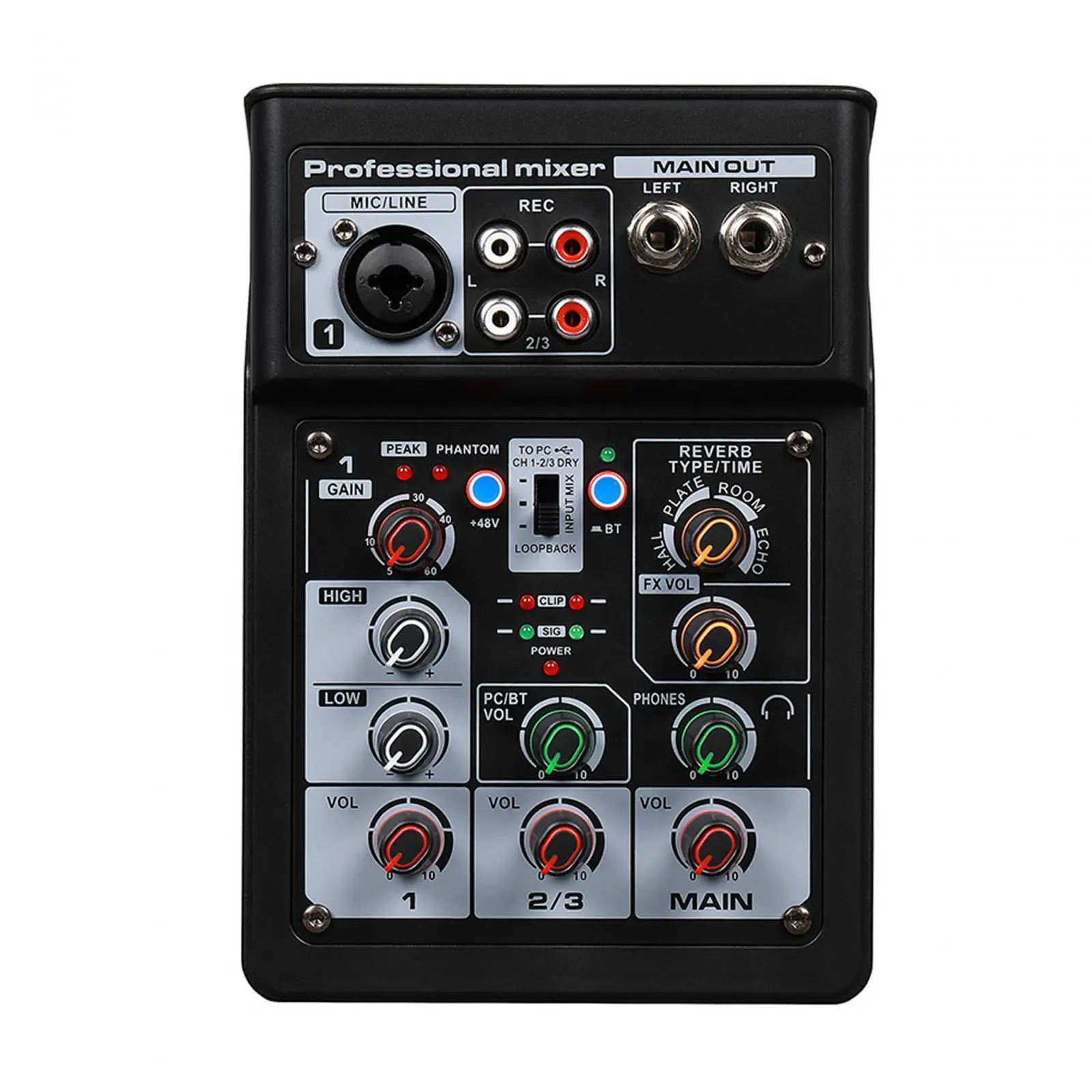 DJ Audio Mixer Reverb Processor Mixing Console Sound Board Console System Interface for Sound Card Karaoke Content Creators Home