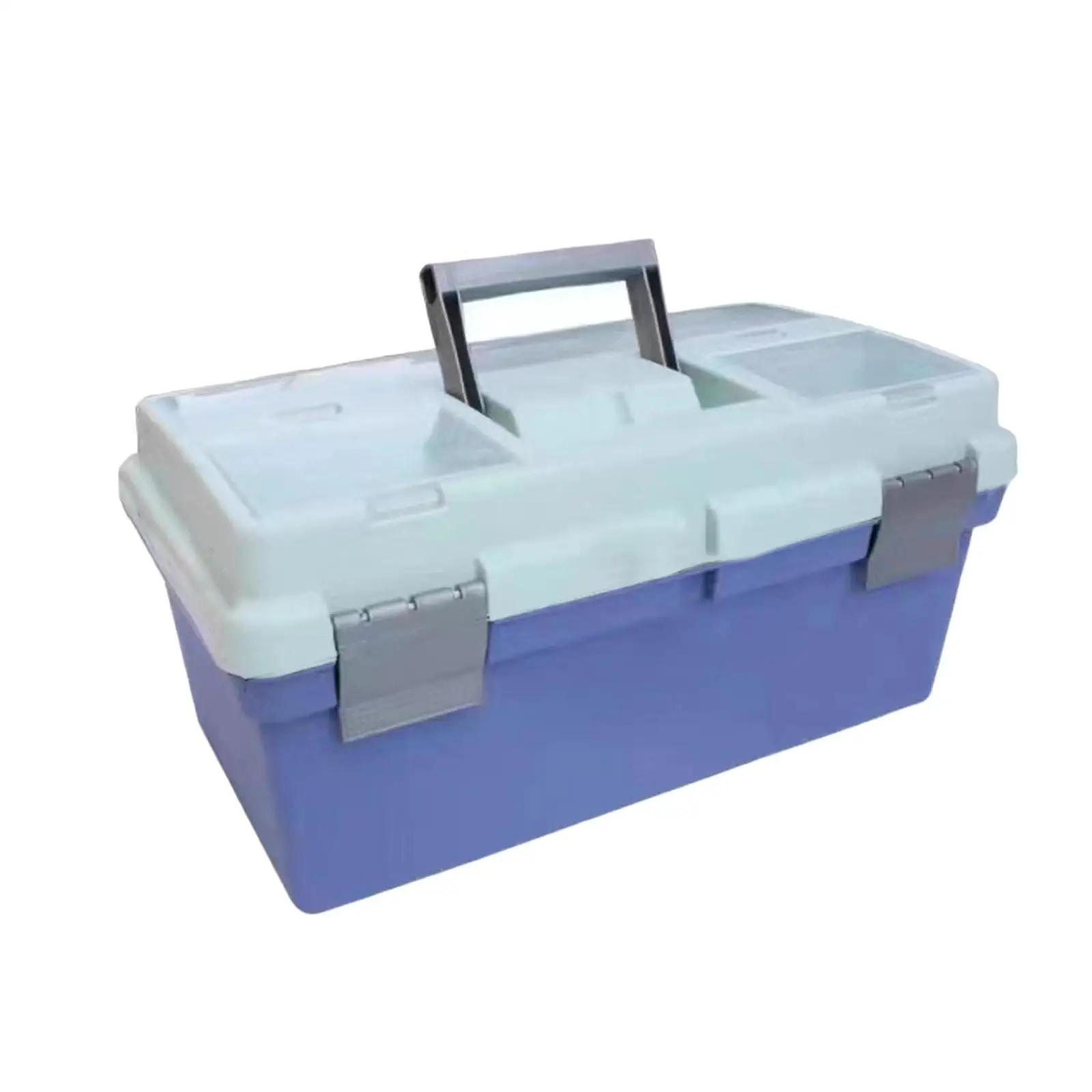 Multipurpose Storage Box Organizer Removable Tray Toolbox 2 Tray 16inch Portable Accessories Storage Box for Office car
