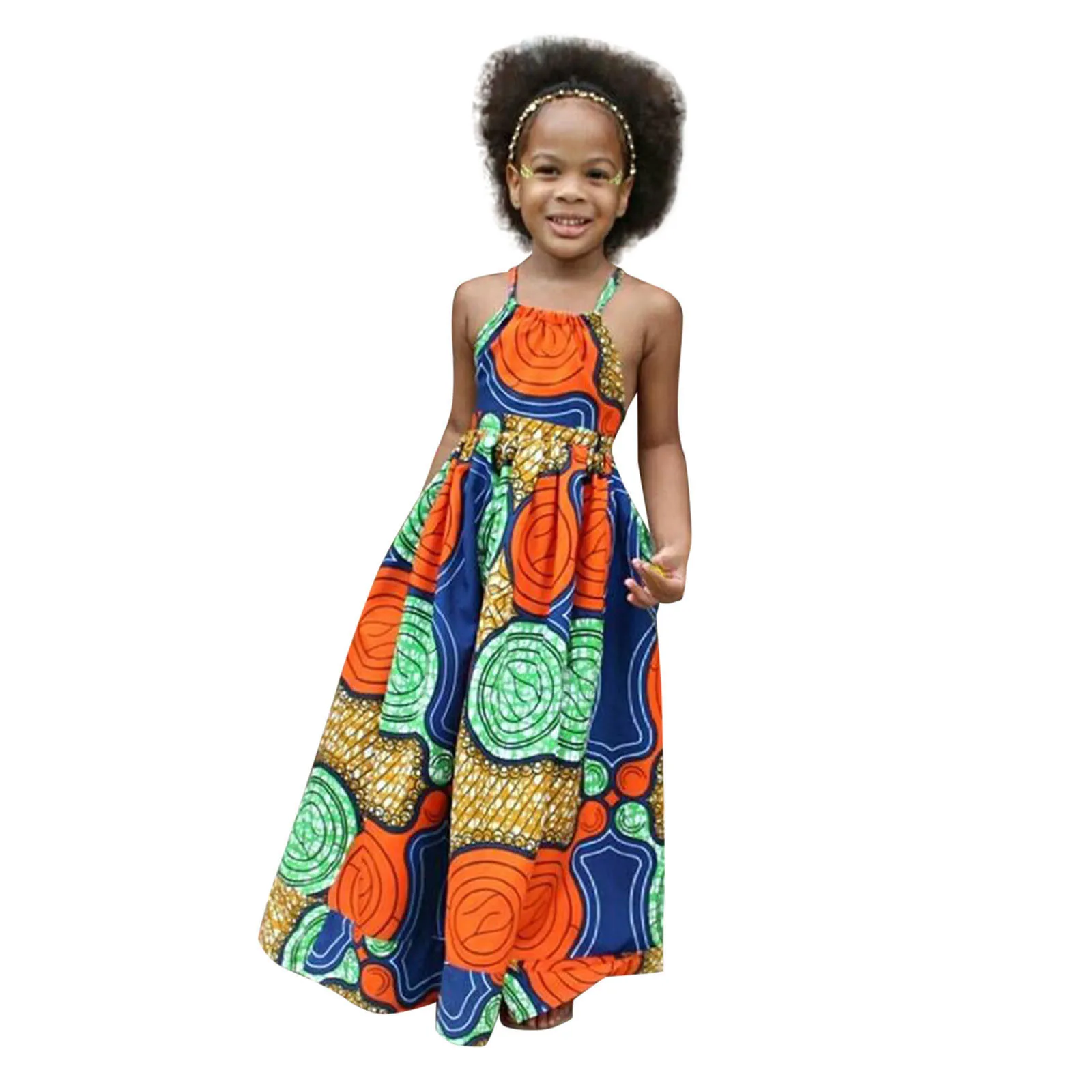 1-5Y Old Baby Toddler Girls African Dashiki Sleeveless Dresses