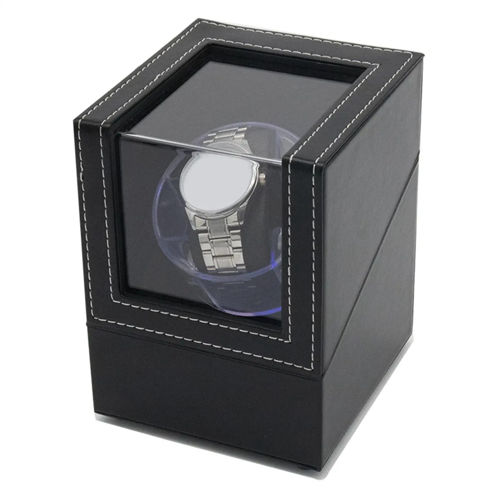 Single Watch Winder Box Quiet Running Motors Flexible Watch Pillows Watch Case for Men`s Watches Automatic Watches Gifts