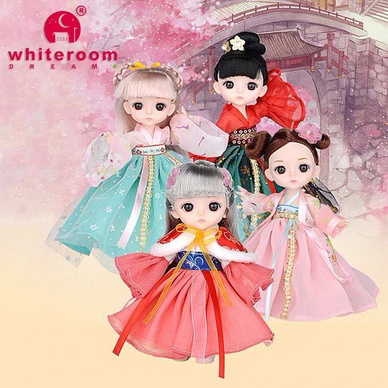 Retro Bjd Doll Accessories Chinese Style Decoration Props Screen Group Fan Flute Guzheng Musical Instrument Childrens Toy Gift