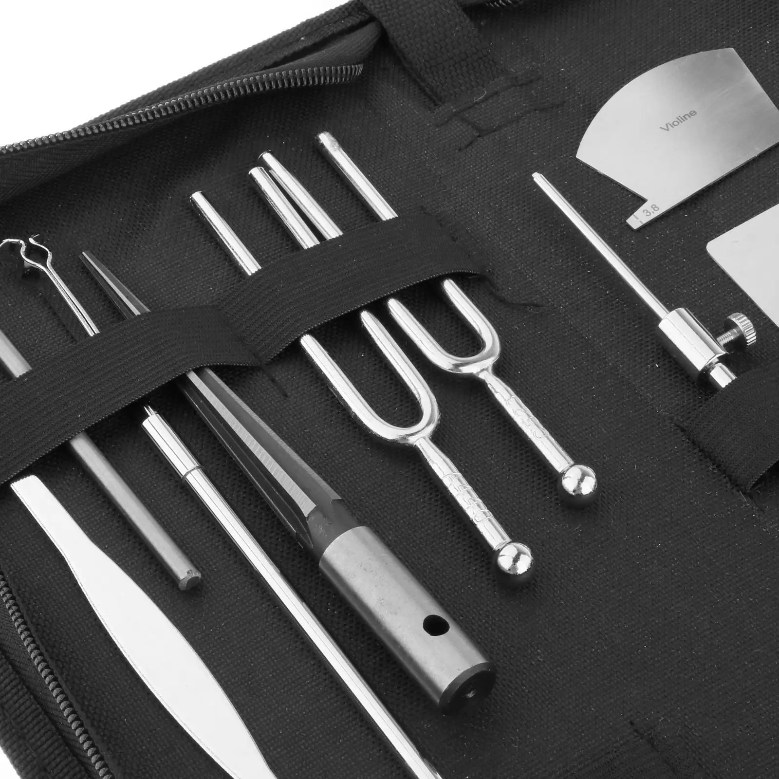 Violin Repairing Tools Set Retriever Clip Luthier Tool with Carrying Bag Tuning Forks