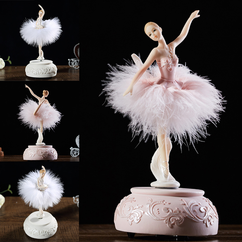 boîte musique de ballerine pour fille carrousel du lac des cygnes avec pour cadeau figurines de décoration nouvelle collection