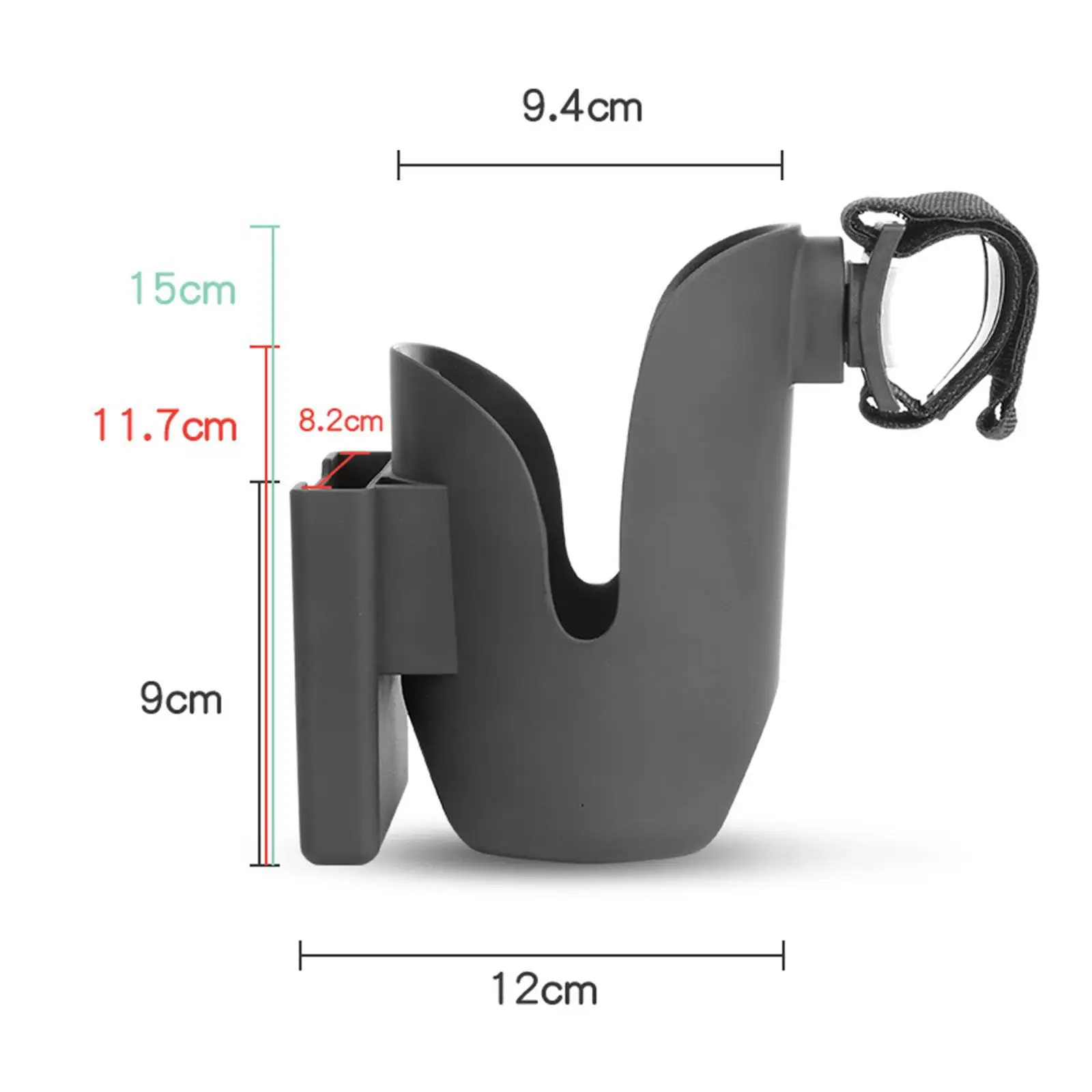 Stroller Cup Holder with Phone Holder Universal Attachment Large Caliber Organizer for Bike Scooter Treadmill Accessories