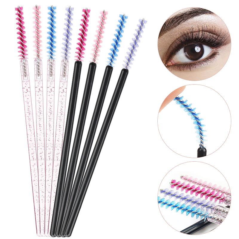 Best of NEW 50Pcs Makeup Eyelash Brushes Disposable Crystal Eyebrow Brush Diamond Handle Mascara Wand Applicator Lashes Extension Tools Reviews & Tips