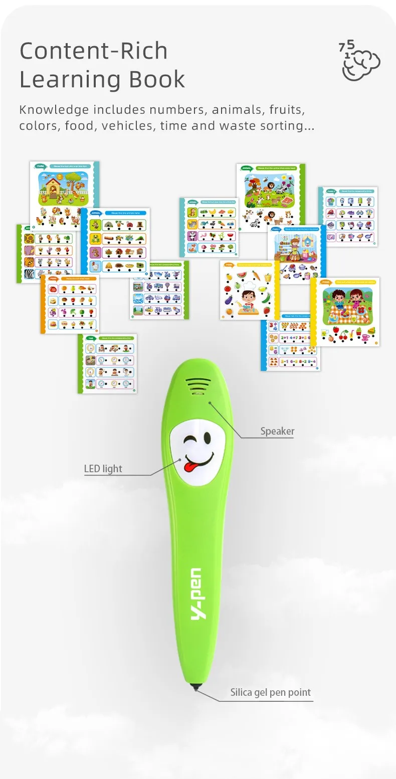 Educational Smart Talking Pen For Kids With Learning Sound Book_voghion.com